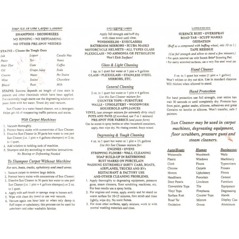 Sun-Sational Specialty Product Super Concentrated Cleaner Multi-Use