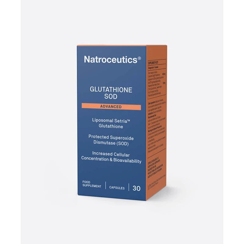Natroceutics Glutathione SOD 30 Vegan Capsules| Liposomal Setria Glutathione| Protected Superoxide Dismutase| Increased Cellular Concentrate & Bioavailability