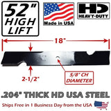 For Gravely COPPERHEAD 3-PACK 52" HD GRAVELY HIGH LIFT BLADES GDU10231, 0450300 -MADE IN USA