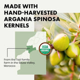 ORGANIC Argan Oil - 100% Pure/Unrefined/Extra-Virgin/Vegan - HAND-HARVESTED & COLD PRESSED in Morocco - Perfect for Skin/Hair/Nails/Face/Body - GMP-Certified/Dermatologist Approved