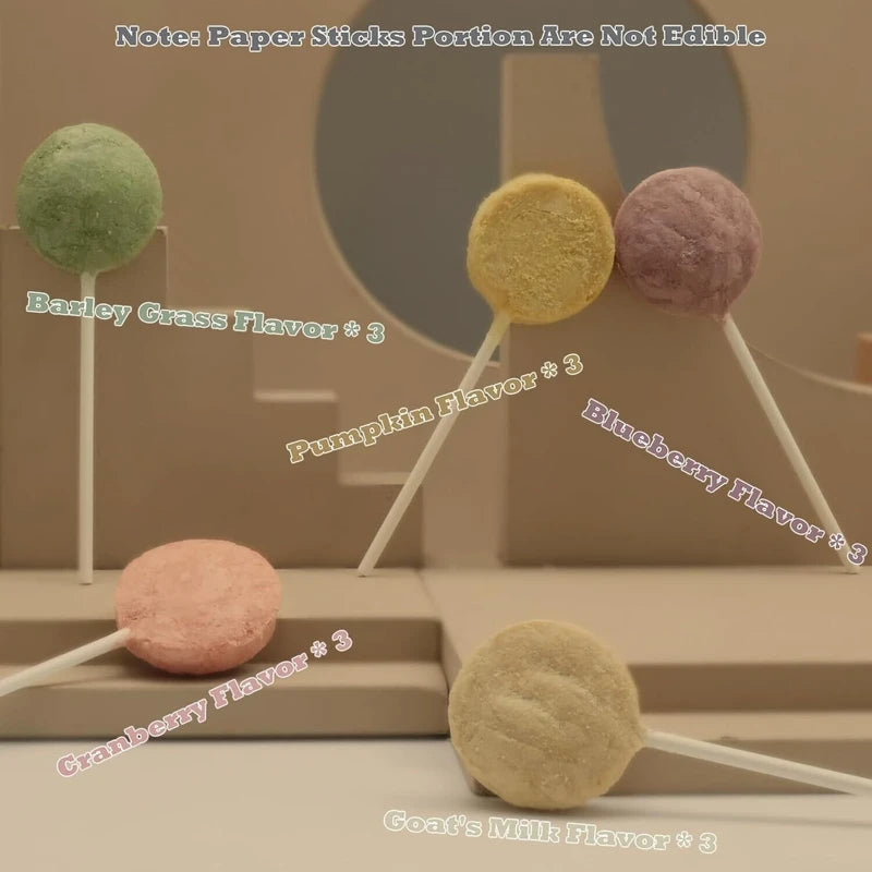 RaNova 15pc Freeze Dried Lollipop Cat Treat Pet Grain-Free 98% Meat Lickable Flavor Mix