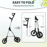 DAILYLIFE Rollator Walker for Seniors & Caregivers - Steerable Cane with 7.5" Wheels, Adjustable Height, Folding Design, Lightweight Aluminum Frame - White