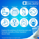 Elixir Gardens Epsom Salt 100% Organic FCC Food Grade Medical Grade Magnesium Sulphate Various Sizes 500g-25kg | Bag 1kg