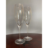 Dom Perignon Signed DOM PERIGNON Crystal Etched SHIELD LOGO 9 1/8" CHAMPAGNE FLUTES Set Of 2