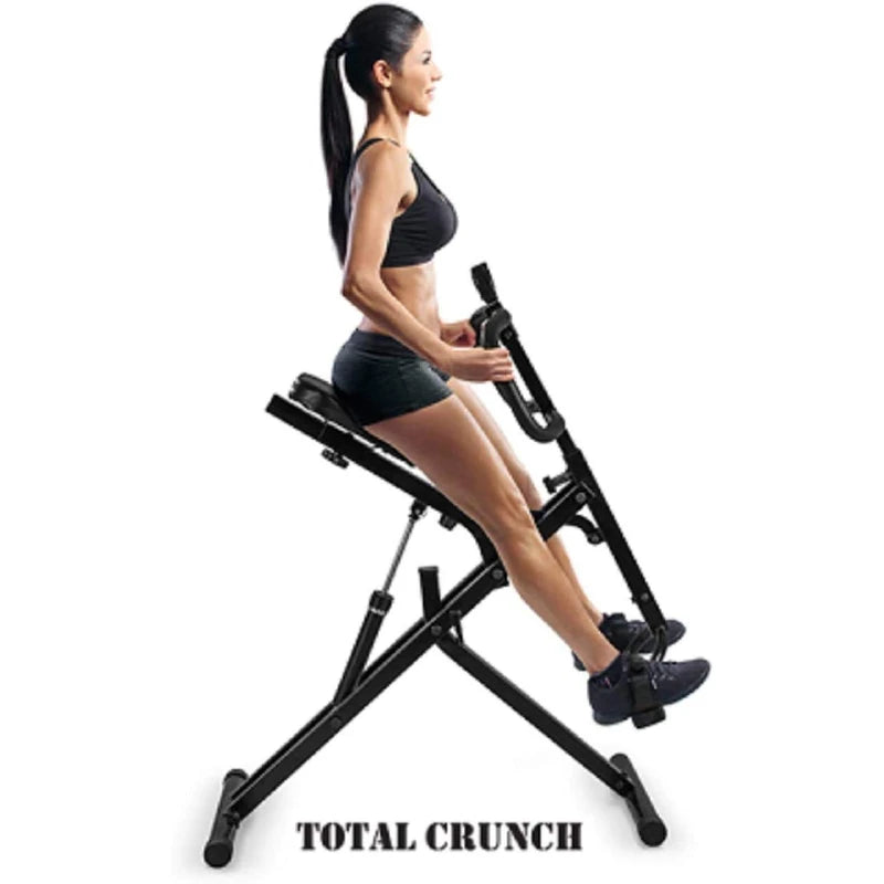 Power Rider Total Crunch Abdominal AB Core Fitness Upright Squat Glutes Exercise Home Gym Workout Machine Full Body Core Training Fitness System 12 Hydraulic Adjustable Levels Cardio Strength Training