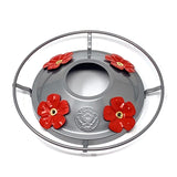 Grateful Gnome - Metal Top with Round Perch and 4 Flower Ports for Hummingbird Feeders - ONLY FITS GRATEFUL GNOME FEEDERS - TOP ONLY
