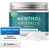 FJORLAND® - Menthol Crystals 100g - Premium Quality for Sauna - Crystals Made of Menthol - Sauna Infusions - In Resealable Tin - 100% Natural Ingredients