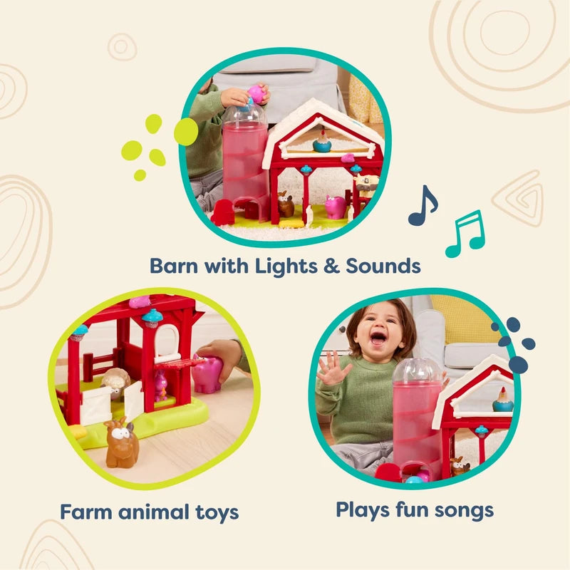 B. toys- Musical Fun Farm- Pretend Play- Interactive Toy Barn – Farm Animals – Red Barn with Lights & Sounds – Musical Farm Toys for Kids – 2 Years +