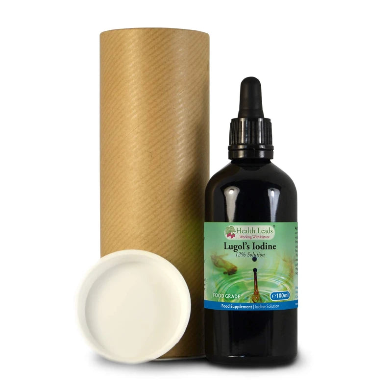 Health Leads ...Working With Nature Lugols 12% Iodine Solution 100ml, High Strength, True 12% Liquid Formulation, Bulb Pipette for Easy & Accurate Dispensing, Formulated & Made in Wales