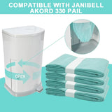 4 Pack Diaper Disposal Liner Refills Compatible with Janibell Akord 330 Series Adult Diaper System, Lightly Scented