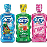 Aact Kids Anticavity Mouthwash Variety Pack, Watermelon, Pineapple, Bubble Gum (50.70 FL Oz (Pack of 3)) | Generic