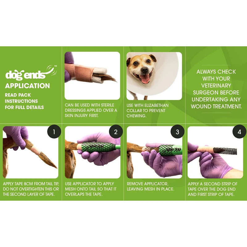 Bonovate Dog Ends Tail Tip Protector. Wound Dressings Veterinary Engineered Shock-Absorbing Light Weight Durable Covering Bandage for Tail Injuries
