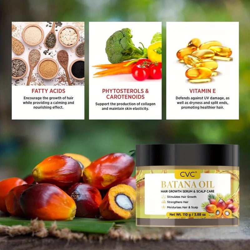 CVC Unrefined Organic Batana Oil | 100% Pure & Natural | Promotes Hair Growth & Moisture | 3.88 OZ - Specification: Default