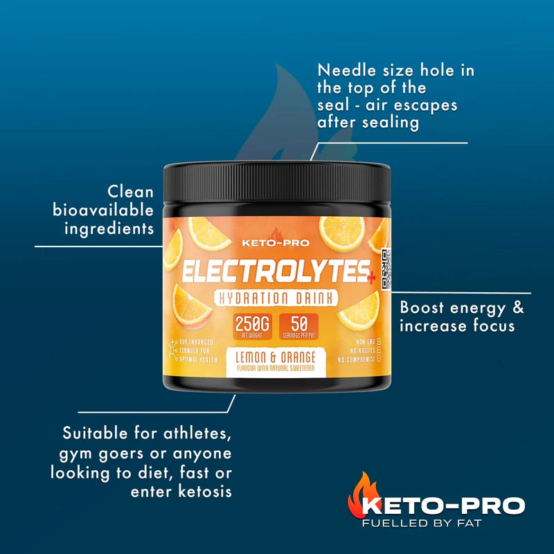 Keto-Pro Keto Electrolytes 250g | Electrolyte Powder Supporting Your Keto Fasting, Health & Fitness Goals | Cherry Berry Flavour