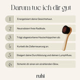 RUHI Monastery Brush Face / Copper Brush / Face Brush Copper Natural Bristles & Plastic Free for Dry Brushing Massage / Made in Germany / Ionic Dry Brush Face / FSC-Certified Beech Wood