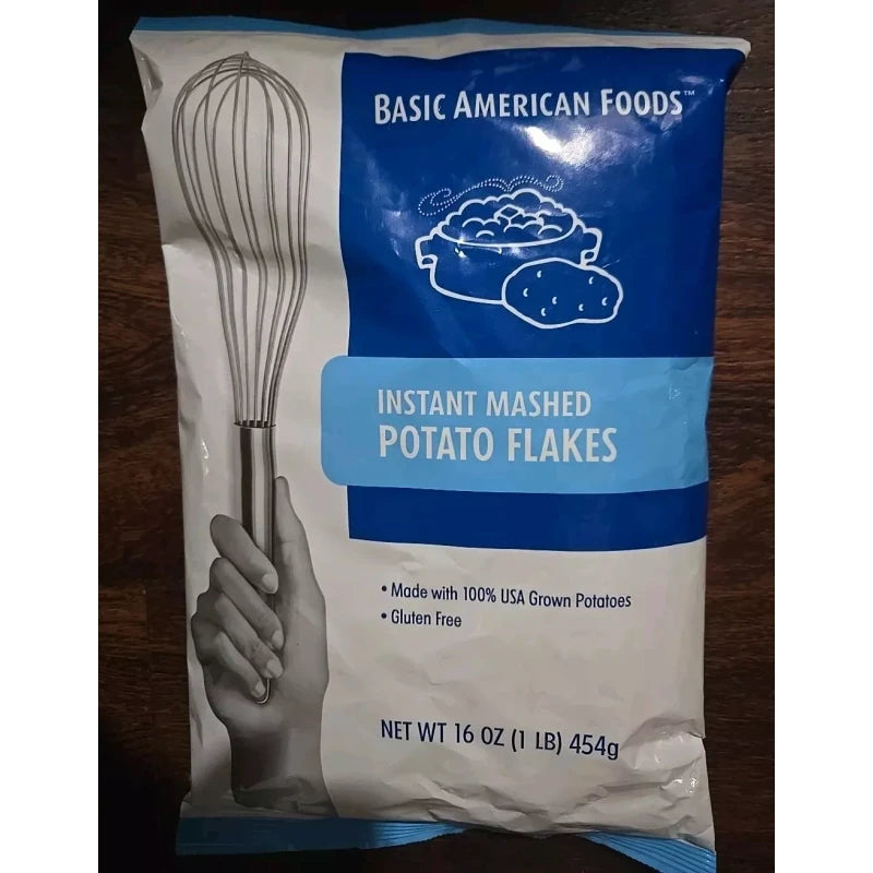 Basic American Foods INSTANT MASHED POTATO FLAKES 1 LB Gluten Free Quick Convenient BEST BY OCT 2025