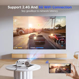 Projector with WiFi and Bluetooth, antmap Mini Projector for Phone Native 1080P Bluetooth Projector Wireless WiFi Projector Compatible with Phone/Tablet/Laptop/TV Stick/Game Console
