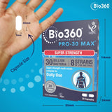 Bio360 Pro-30 MAX (30 Billion Bacteria)|from Natures Aid | 30 Capsules