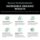 Vitahuma Organic Moringa, Nutrient-Dense Antioxidant Support With Vitamin C, A, E, Calcium, Potassium, Iron, Magnesium, Protein & Amino Acids for Hydration & Energy, Vegan, 1200 MG Per Serving, 30 Day Supply