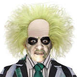 PORSMEER Mens Beetlejuice Wig - Premium Betelgeuse Green Ombre Hair short Wig with Bald Cap - Compatible with Beetlejuice Cosplay Wig | idea for Halloween Beetlejuice Costume
