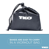 TKO Resistance Bands Set 3-Pack - 3 Latex-Free Rubber Flat Exercise Bands in Light, Medium, and Heavy Resistance Levels for Physical Therapy, Stretching, Strength Training (3-Pack, Black/Red/Gray)