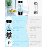 Hydrogen Water Bottle 2024, Hydrogen Water Bottle Generator with SPE PEM Technology Water Ionizer, Hydrogen Water Machine Improve Water in 3 Minutes for Home, Office, Travel, Daily Drinking(Black)