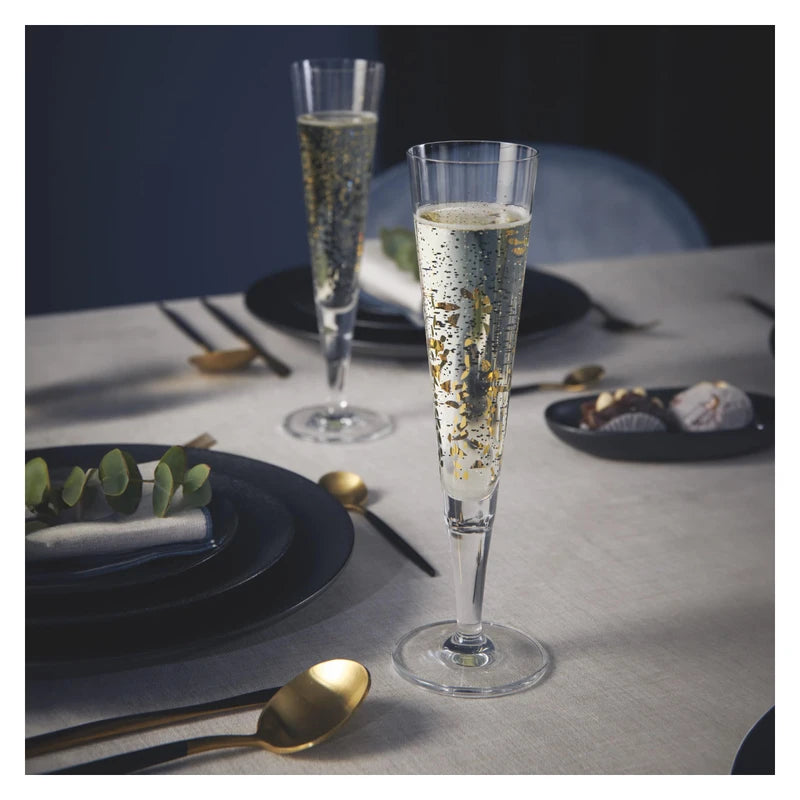Ritzenhoff 6031005 Champagne Glass 200 ml - Goldnacht Duett Series - 2 x Designer Pieces with Real Gold - Made in Germany