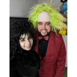 PORSMEER Mens Beetlejuice Wig - Premium Betelgeuse Green Ombre Hair short Wig with Bald Cap - Compatible with Beetlejuice Cosplay Wig | idea for Halloween Beetlejuice Costume