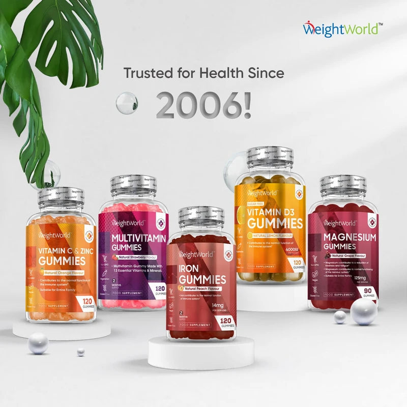 WeightWorld Iron Gummies with Vitamin C - 28mg - 120 Ferrous Fumarate Gummies (2 Months Supply) - Tasty Alternative to Iron Tablets - Immunity & Energy Supplements - Vegan Iron Supplements for Women & Men
