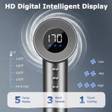 Hair Dryer, 110, 000 RPM High Speed Blow Dryer for Fast Drying, Negative Ionic Hair Dryer for Hair Care, HD Display, 360° Rotating Magnetic Nozzle, Low Noise Hair Dryer for Home and Travel