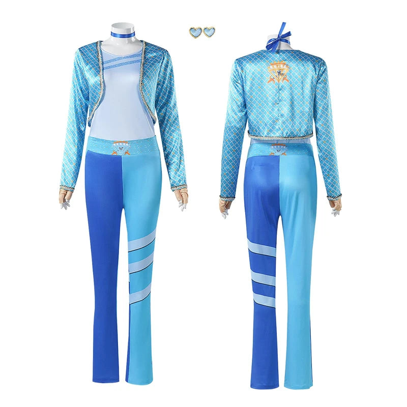 Women’s Desc 4 Chloe Charming Costume Rise Red Deluxe Princess Cinderellaburg Blue Halloween Outfit 5Pcs Set Adult