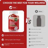 Apple Cider Vinegar Gummies 60 Counts 1000mg AVC with Vitamin B6 Vitamin B12 for Metabolism, Digestion, Detox, Gut & Immune Health