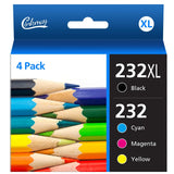 232XL Ink Cartridges Combo Pack Replacement for Epson 232 Ink Cartridge 232 232XL 232 XL T232 to use with Epson XP-4205 XP-4200 Workforce WF-2930 WF-2950 Printer (4 Pack, Black, Cyan, Magenta, Yellow)