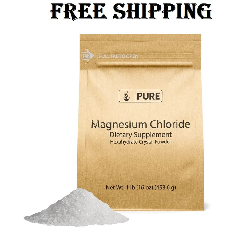Branded Pure Original Ingredients Magnesium Chloride 1 lb Eco-Friendly Packaging Crys...