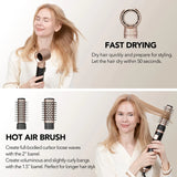 DAILYLIFE Blow Dryer Brush, Rotating Hair Dryer Brush with Detachable Brushes, Ionic Heated Round Brush, 3-in-1 Hot Air Spin Brush Set, 3 Temperature Settings, for All Hair Types