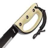 United Cutlery USMC Semper Fi Sawback Machete Knife with Sheath | Full-Tang Machete | 17 1/2" Non-Reflective Stainless Steel Blade | Saber-Style Handguard Handle | Modern Tactical Weapon - 24” Overall