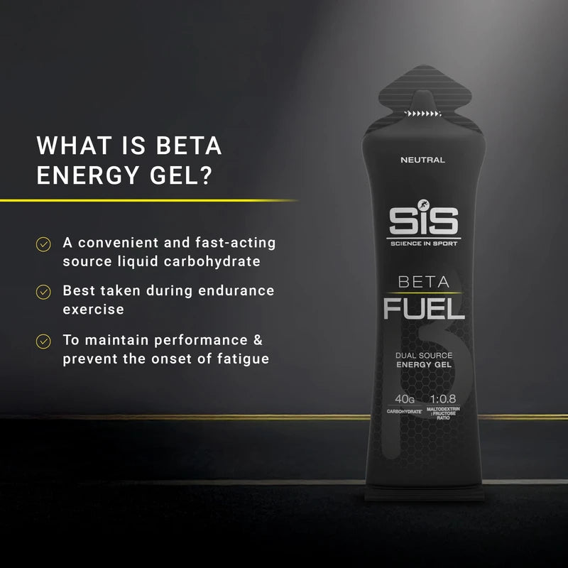 Science in Sport Beta Fuel Neutral | Dual Source Unflavoured Running Gels | 40g Carbs per 60ml Serving | Energy Gels for Endurance, Running and Cycling (6 Pack)