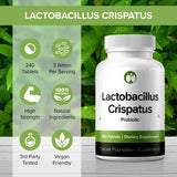 Lactobacillus Crispatus Probiotic Supplement 240 Tablets 3 Billion CFU Probiotics for Men & Women Supports Vaginal Digestive & Gut Health Made in The USA (240, Lactobacillus Crispatus)