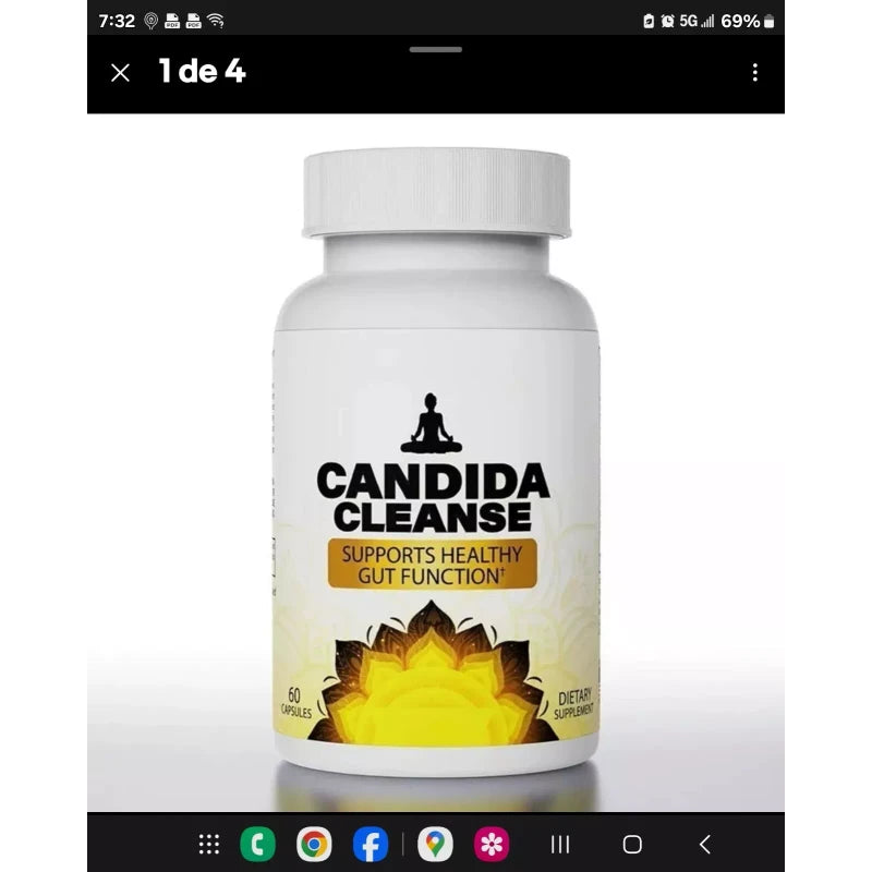 Candida Cleanse 60 Capsule-Detox Natural Herbs  Colon Support & Intestinal 100%
