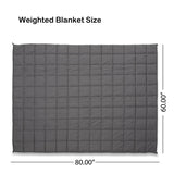 20lbs Weighted Blanket for Adults-Cotton Heavy Blanket with Premium Glass Bead, Machine Washable Gravity Blanket for Sleeping, All Season Breathable Big Blanket 60"x80", Grey