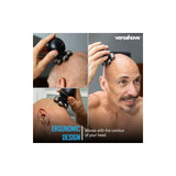 VEROSHAVE Veroshave 7-Blade Bald Head Shaver for Men - Cordless Hair Shaver for Men Bald, Rechargeable Head Trimmer for Men Bald Head, Mess-Free & Full-Shave Travel-Friendly Grooming Kit with Curved Blades