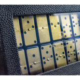 Bucher&Rossini Metal Surface Dominoes Set Double 6 for Adults and Kids - Claasic 28Pieces Gold Metal Surface Domino's Game Set Idea Gift Present for domino Players or Family Game Night