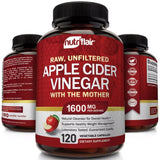 Apple Cider Vinegar Capsules - 1600mg with The Mother 120 Vegan Keto Pills | Apple Cider Vinegar