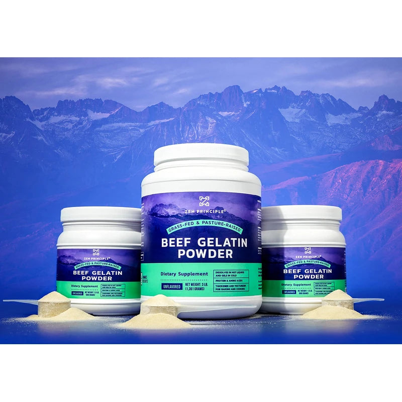 EXTRA LARGE Grass-Fed Gelatin Powder, 3 lb. Custom Anti-Aging Protein for Healthy Hair, Skin, Joints & Nails. Paleo and Keto Friendly Cooking and Baking. Type 1 and 3 Collagen. GMO and Gluten.