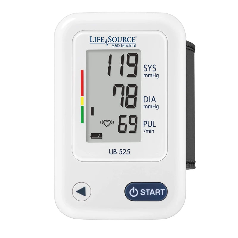 A&D Medical LifeSource ESSENTIAL Wrist Blood Pressure Monitor with AFib Indicator (13.5-21.5 cm/5.3-8.5" Range Cuff) One Click Operation with Easy To Read Precise Illuminated Readings