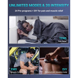 Comfytemp 3-IN-1 TENS Machine for Pain Relief, Dual Channel EMS Muscle Stimulator with 24 Modes, 10 Pads, Rechargeable TENS Unit for Back, Knee, Hip, Endometriosis, Sciatica, Fibromyalgia, Period Pain