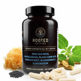 Rooted Origins Sea Moss Multimineral with Magnesium, Ashwagandha,  Black Cumin Seed, Burdock Root, and Bladderwrack, Premium All-in-1 Formula, 60 Capsules, MADE IN USA
