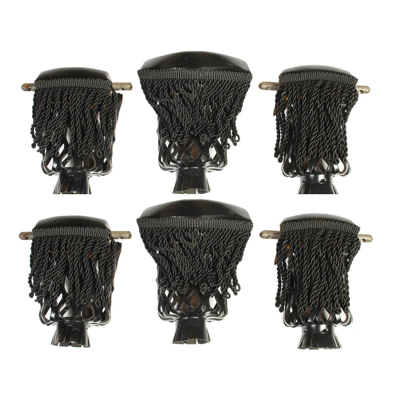 Iszy Billiards Set of 6 Leather Pool Table Billiard Pockets With Fringe Choose Black or Dark Cherry