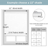 ChrisDowa Blackout Roller Shade Cordless Blinds for Indoor Windows Total Black Out Pull Down 34 Inch Blinds with Jacquard Fabric Thermal Insulated UV Protection for Home, Office (White, 34"W x 72"H)