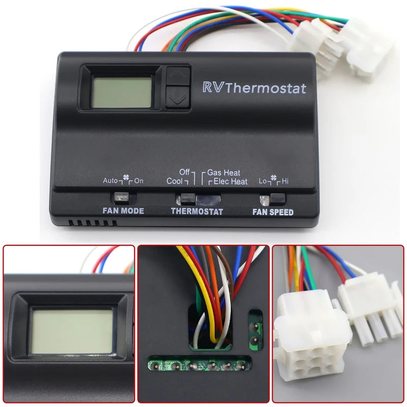 6536A3351 Digital Thermostat Compatible with Coleman-Mach， Two-Stage Digital Thermostat for Heat Pump & Gas Furnace，Wall-Mounted Black